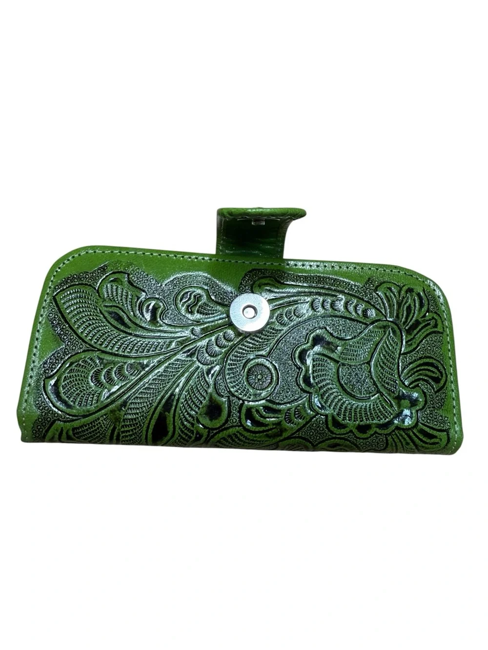 Mexican leather embossed wallet Green